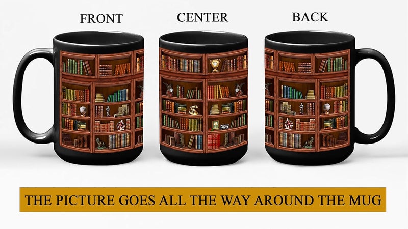 2IMT Books Mug Librarian Gifts for Book Lovers Women - Library Coffee Mug Book Club Gifts for Women - Reading Bookish Items Bookworm Librarian Lovers for Readers Writer Black 15oz - Image 2